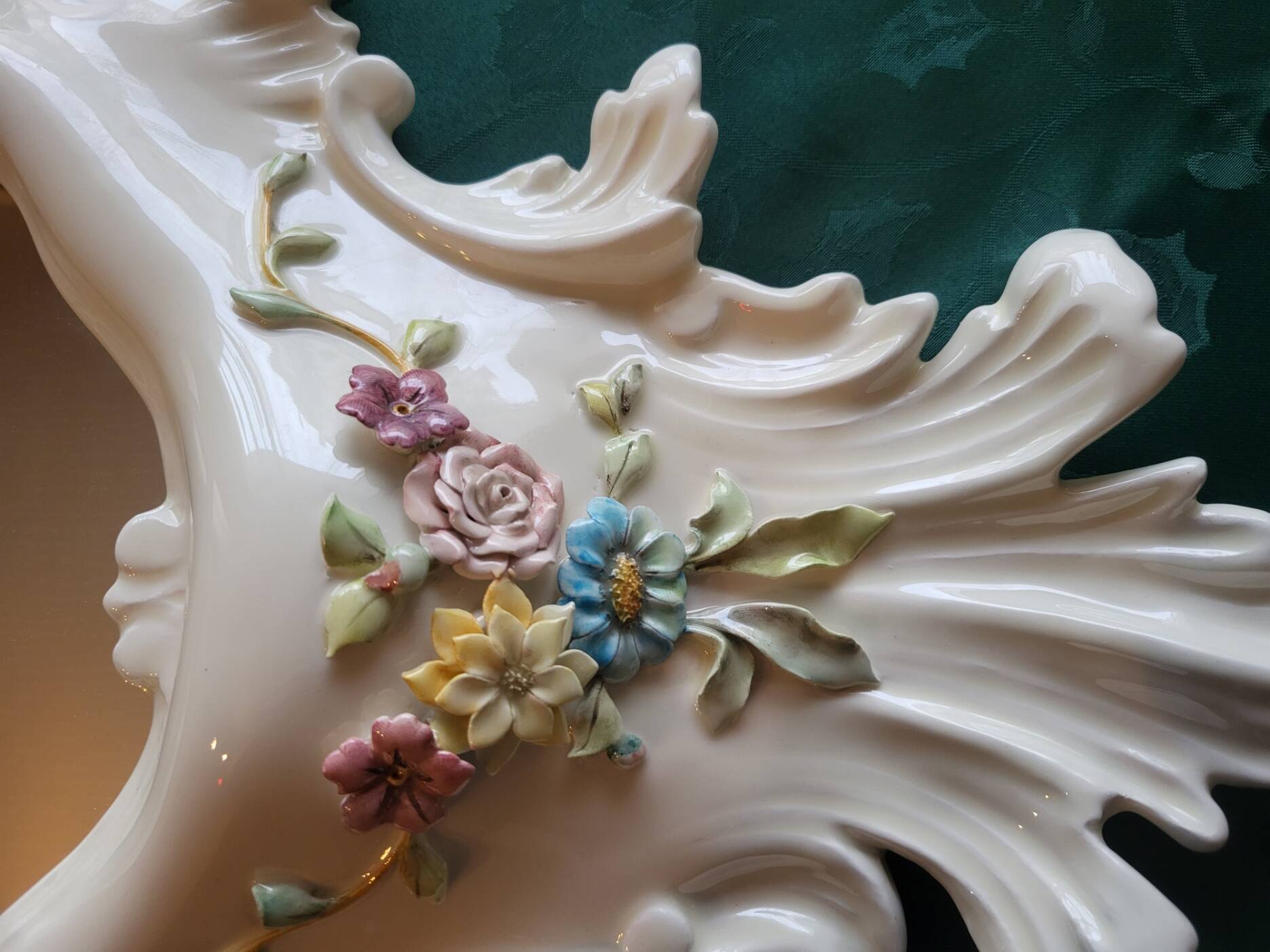 Farnesiana Mirror by Carlo Corvi in ceramic Italy 1950