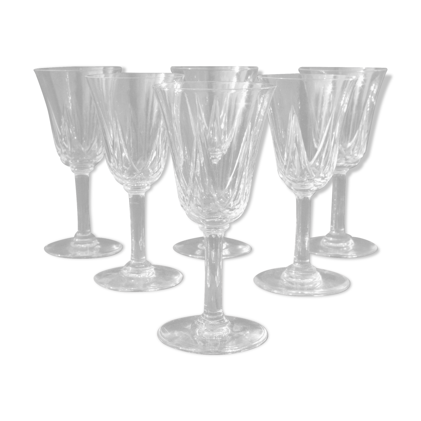 10 Porto Glasses Made of St Louis Crystal Cut Lassalle Model