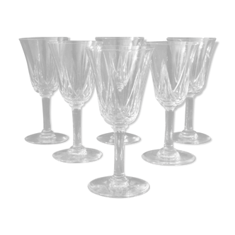 Set de 10 verres à porto apéritif en cristal taillé de st louis modèle lassalle