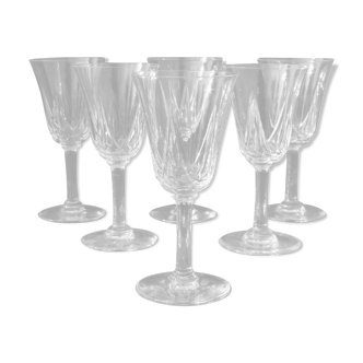 10 Porto Glasses Made of St Louis Crystal Cut Lassalle Model