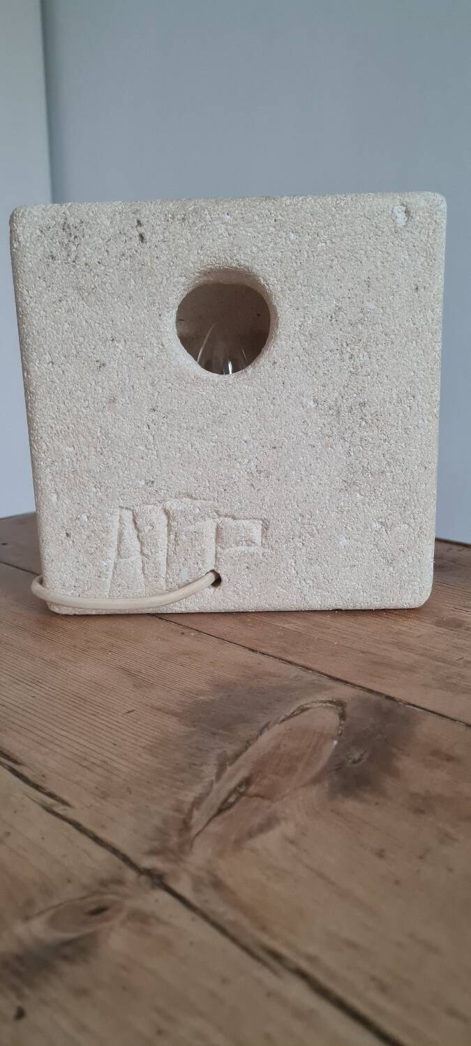 Vintage stone table lamp by Albert Tormos