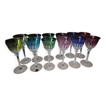 Saint Louis 1928 – Suite 12 Roemers Tommy Cristal 6 Couleurs Doublées