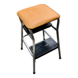 Vintage step stool in Skai and chrome metal - Hailo Klettermax