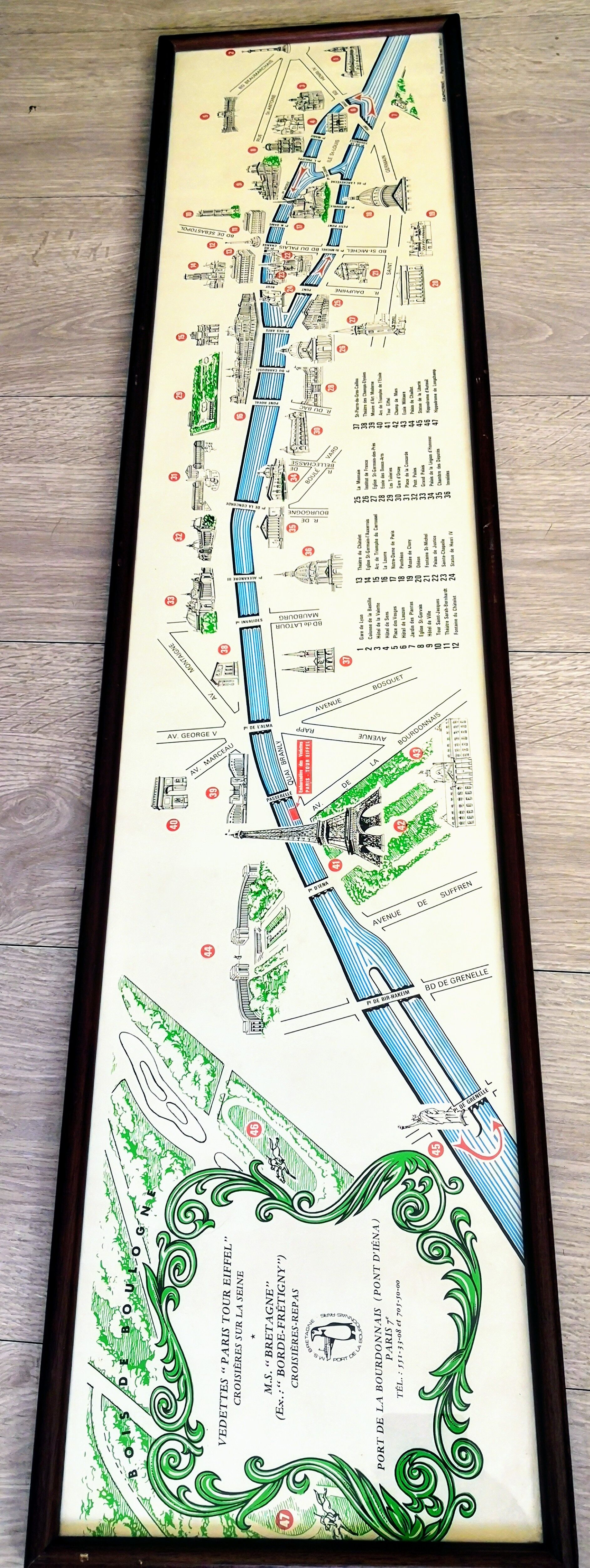 Poster framed "along the seine"