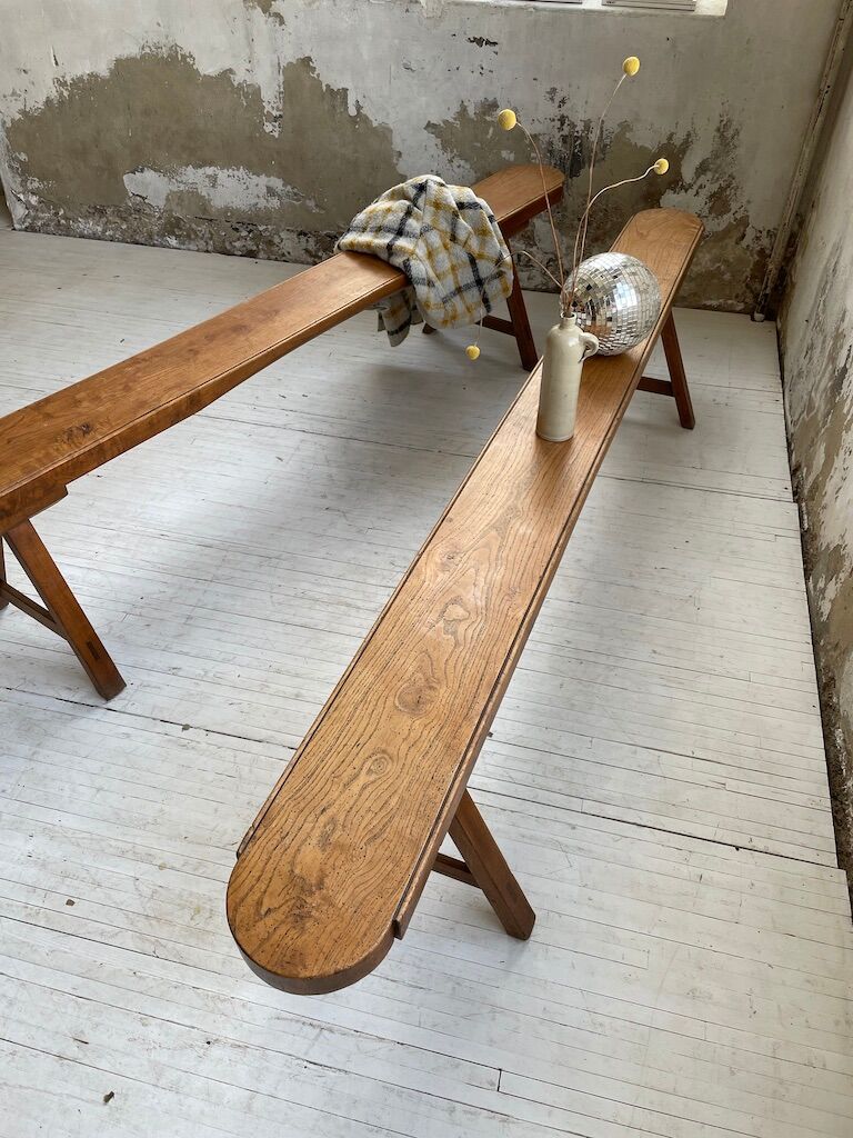 Pair of bench early 1900 oak