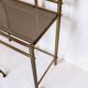 Coiffeuse vanity vintage en laiton avec tabouret