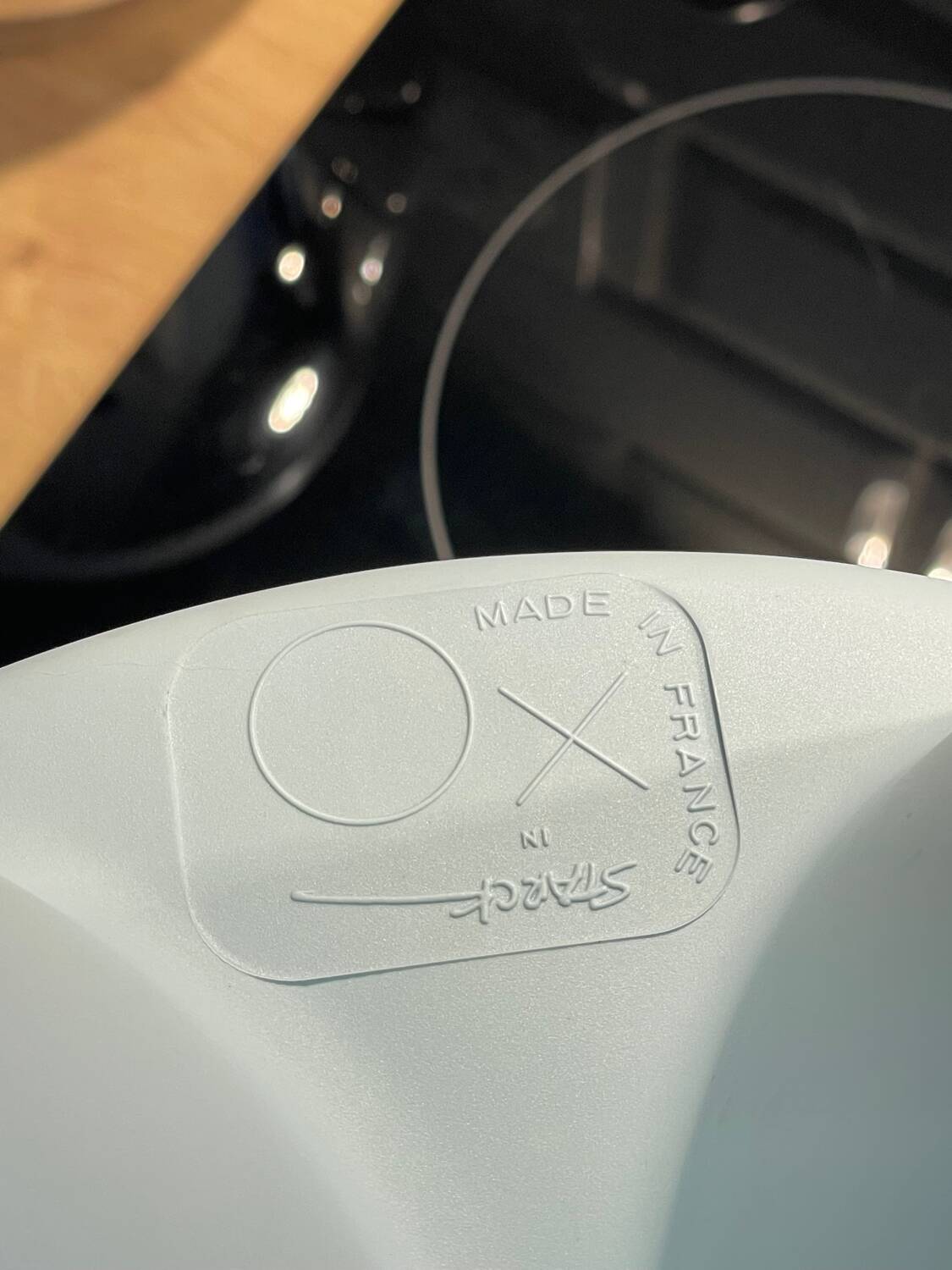 Pair of BUBU XO Stark stools in sky blue