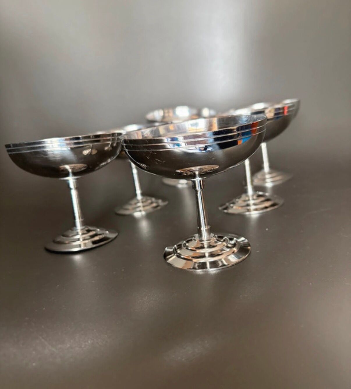 Vintage dessert bowls Inox - Set of 10