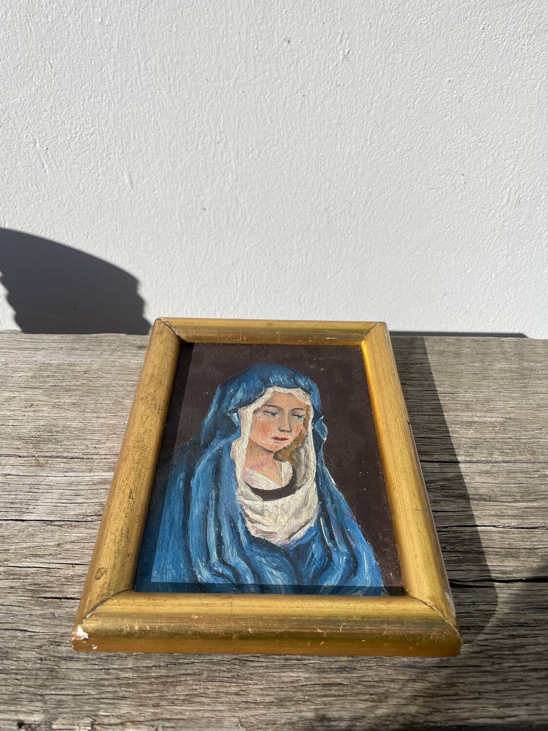 Petite peinture de vierge / tableau ancien