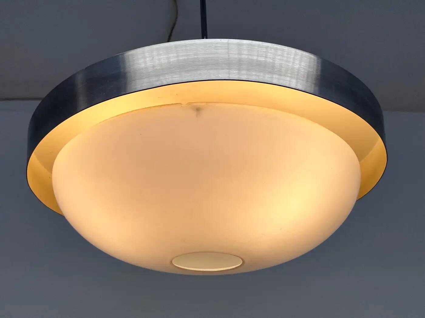 Space age aluminium midcentury UFO pendant - 1970s