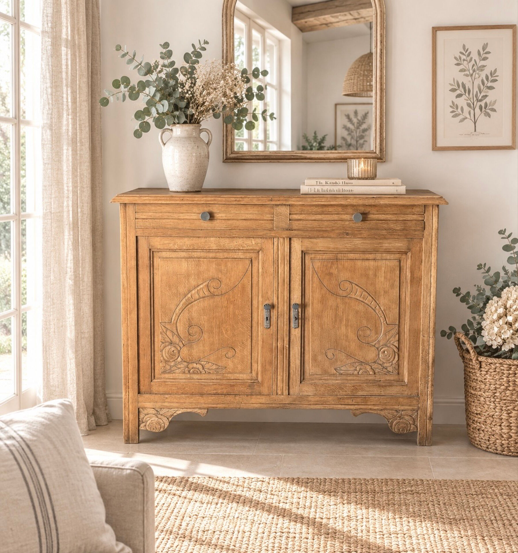 Art Deco oak Parisian sideboard