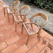 Set of 3 chairs + 1 stool baumann model gondole light oak reinterpreted
