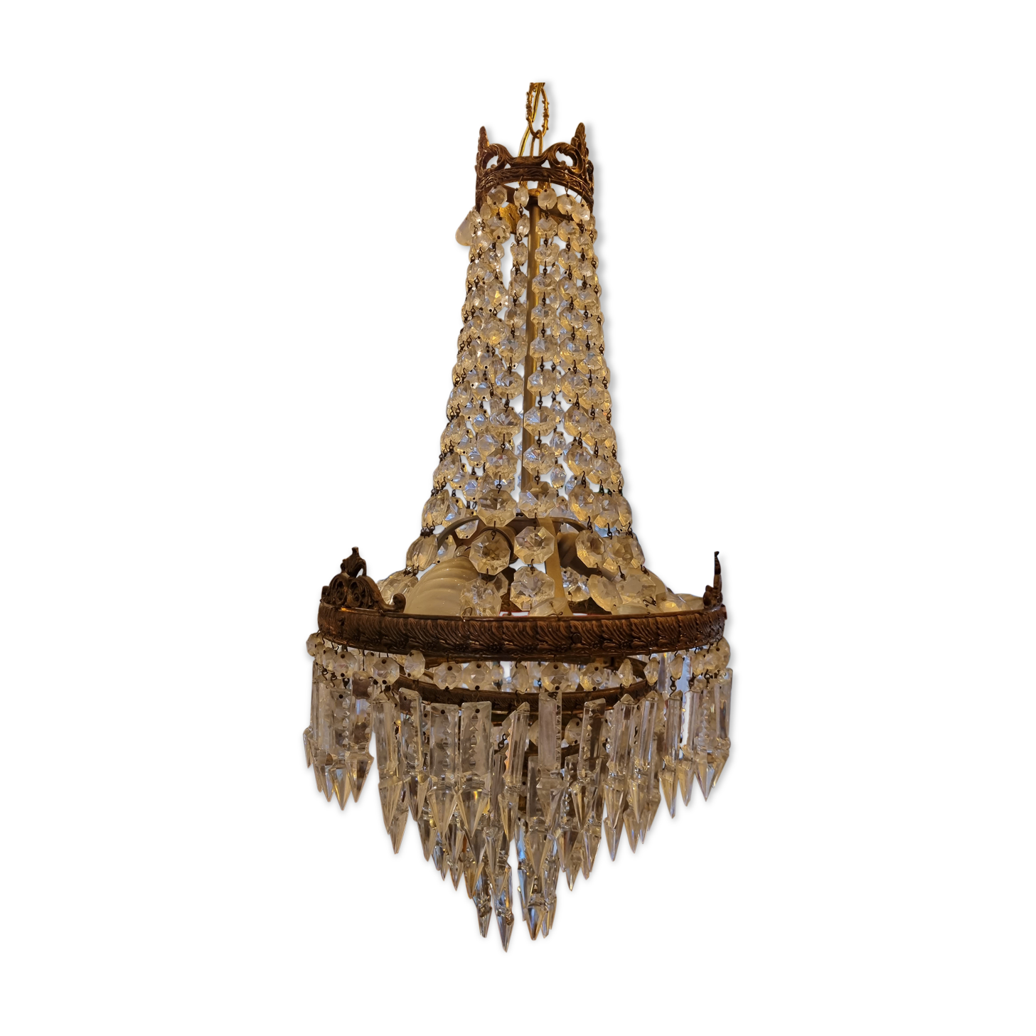 Hot air balloon chandelier with grapevines early twentieth century