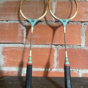 Pair of Vintage Badminton Rackets Wood + Metal from the 1950s #D579