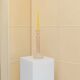 Murano pink Scavo glass candlestick - classic 1970s Italian candle holder, hand-made