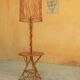 Lampadaire vintage en rotin