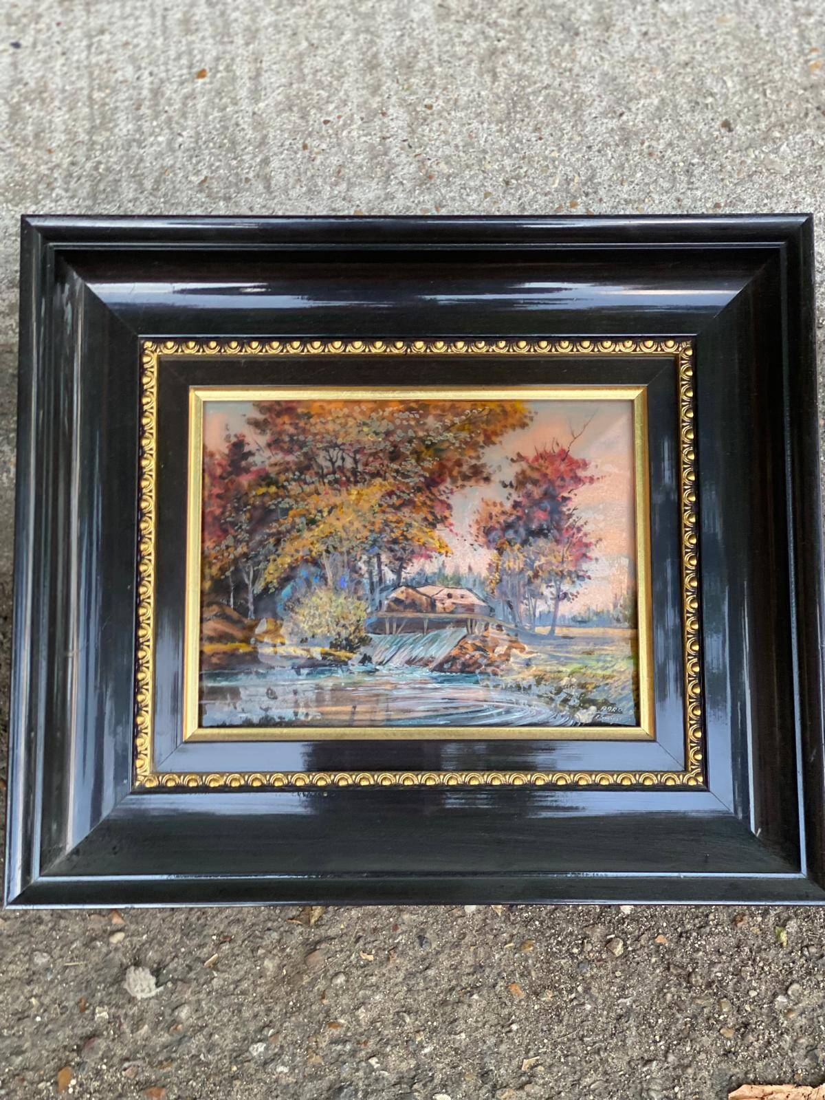 Bardet de Limoges black painting 36x31cm
