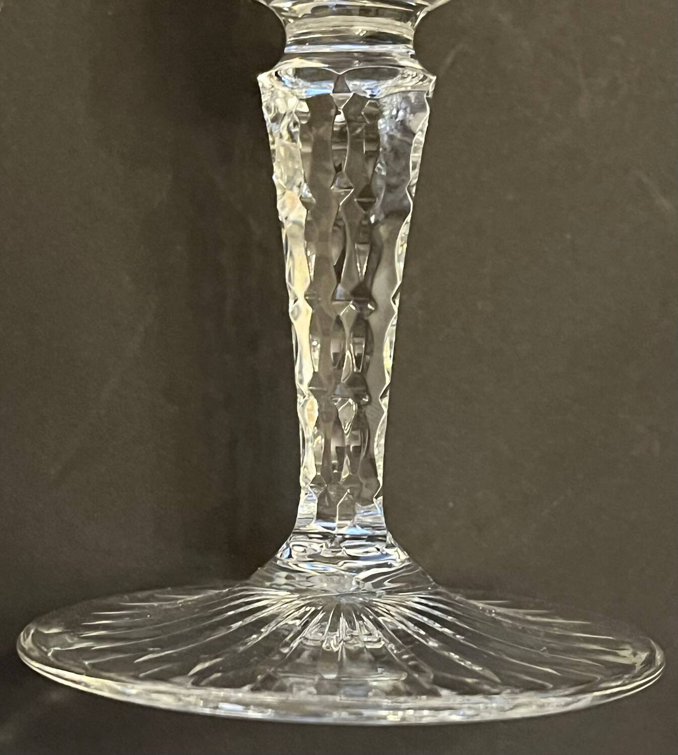 6 cut crystal champagne flutes