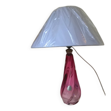 Lampe en cristal Val Saint Lambert ( Belgique c,1980 )