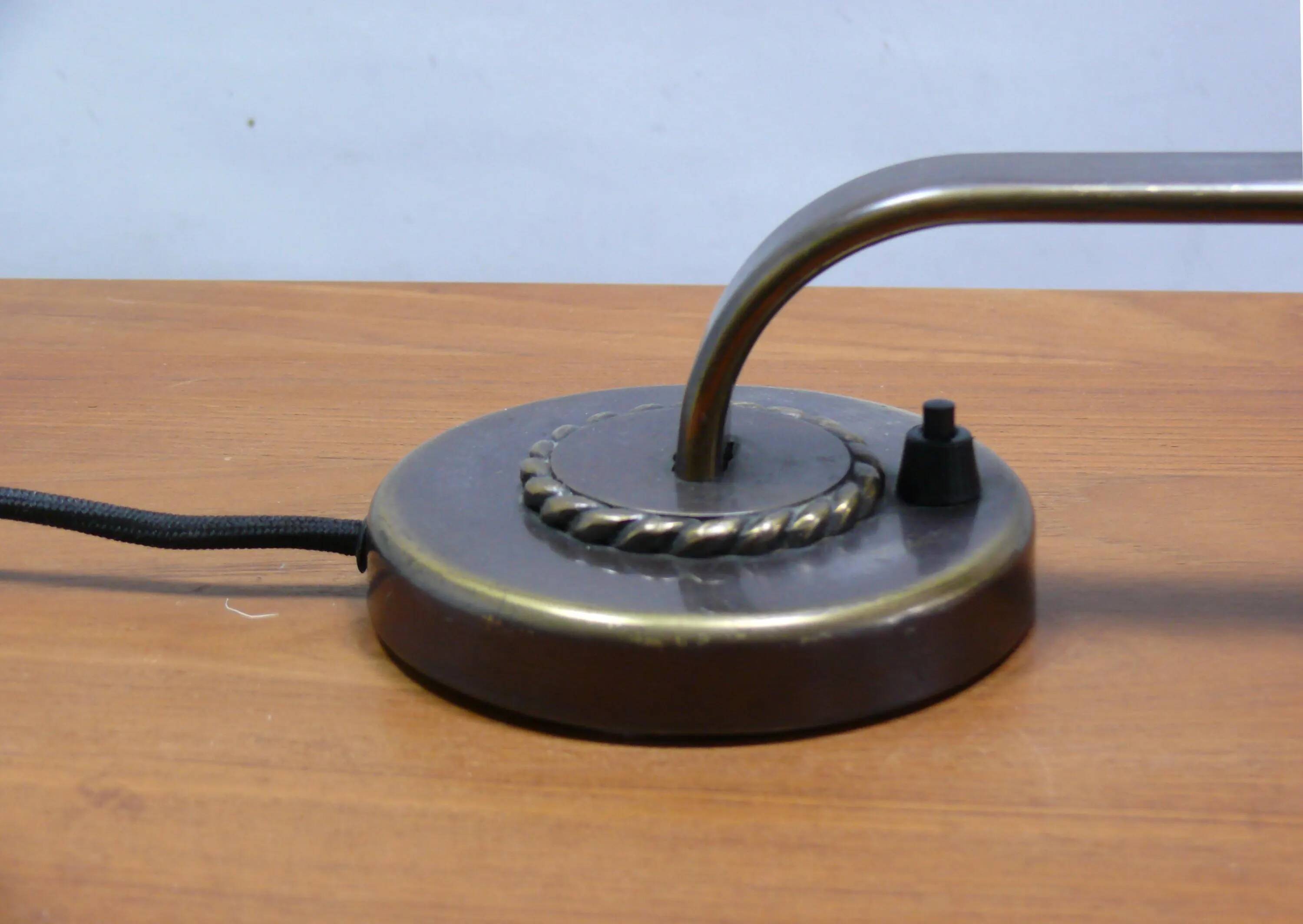 Art Deco brass piano lamp, circa 1930