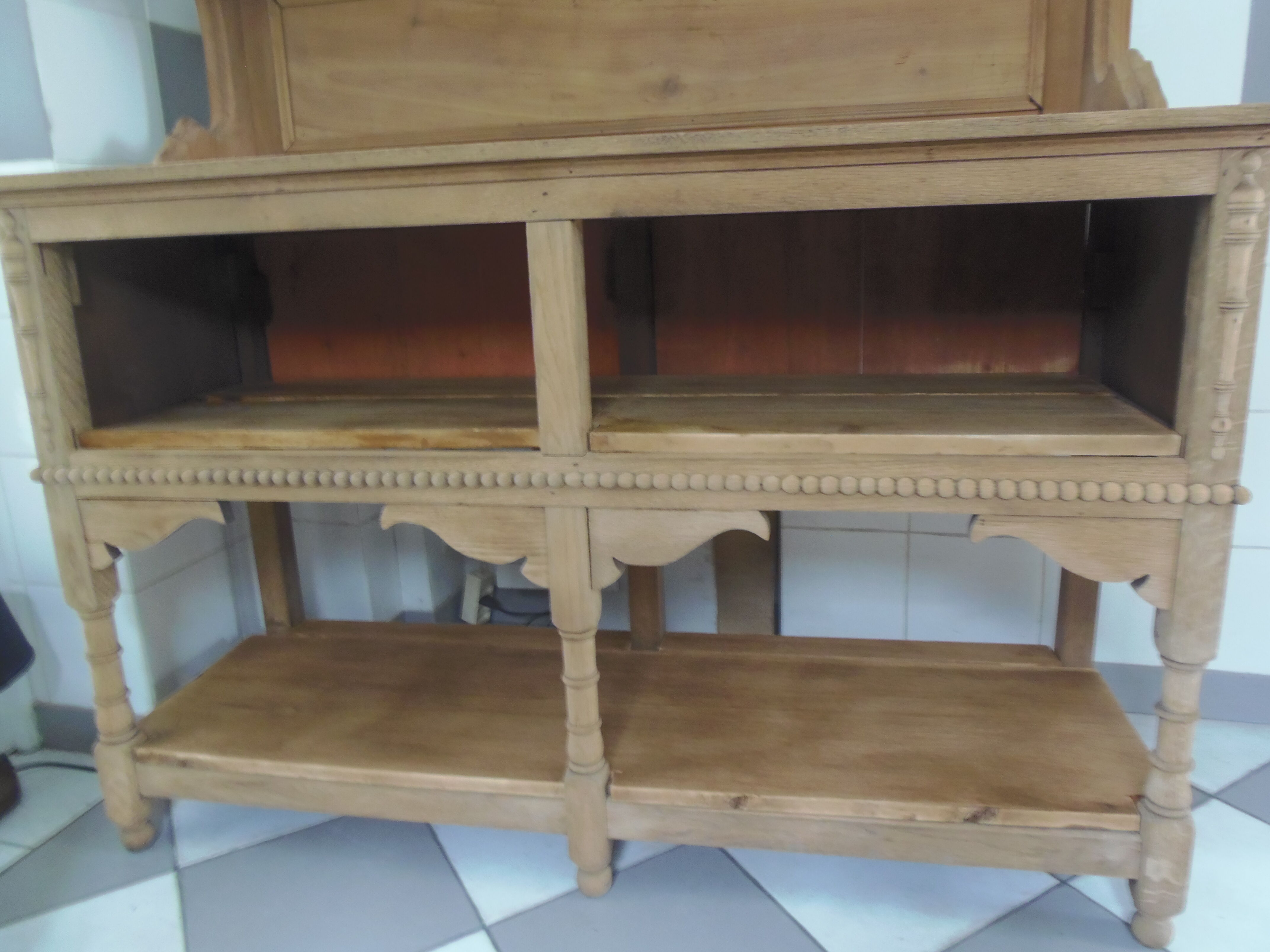 Furniture of trade, vintage service the bottom in oak the top in walnut.
