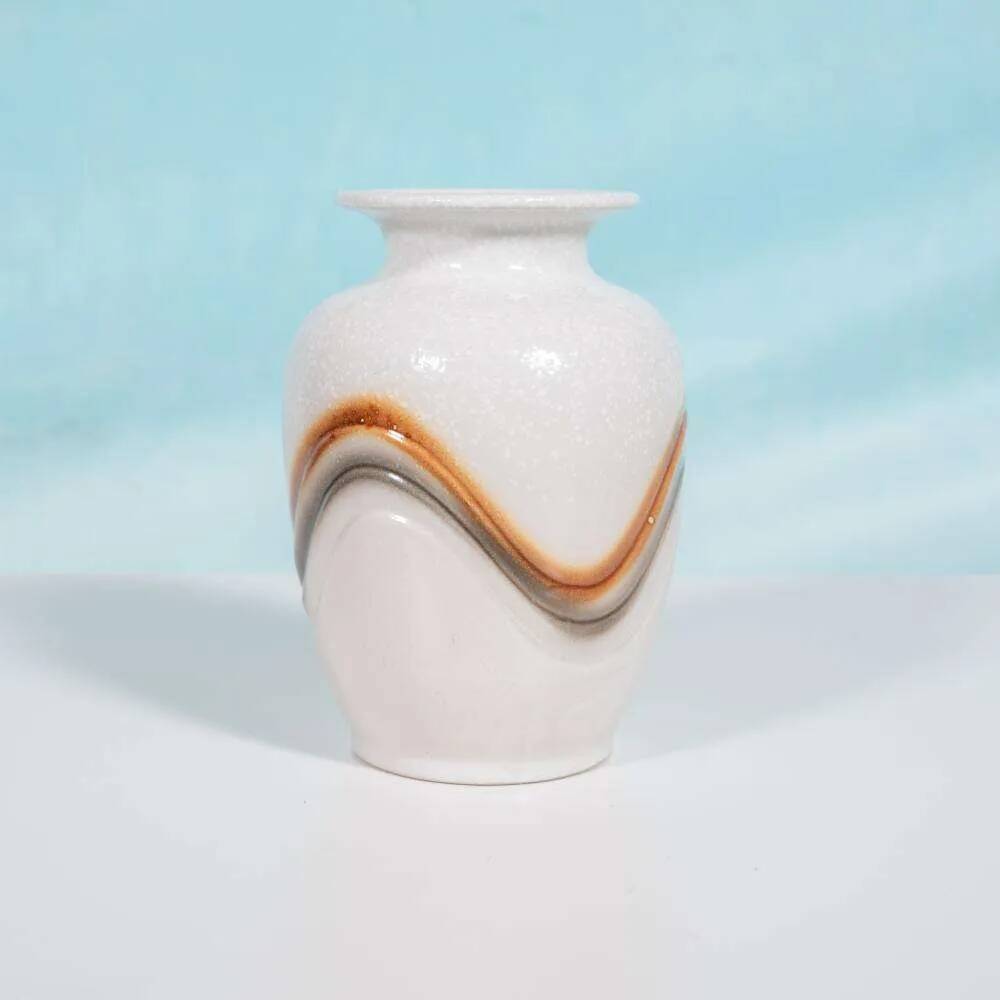 Vintage handmade fat lava vase from the 70s space age.