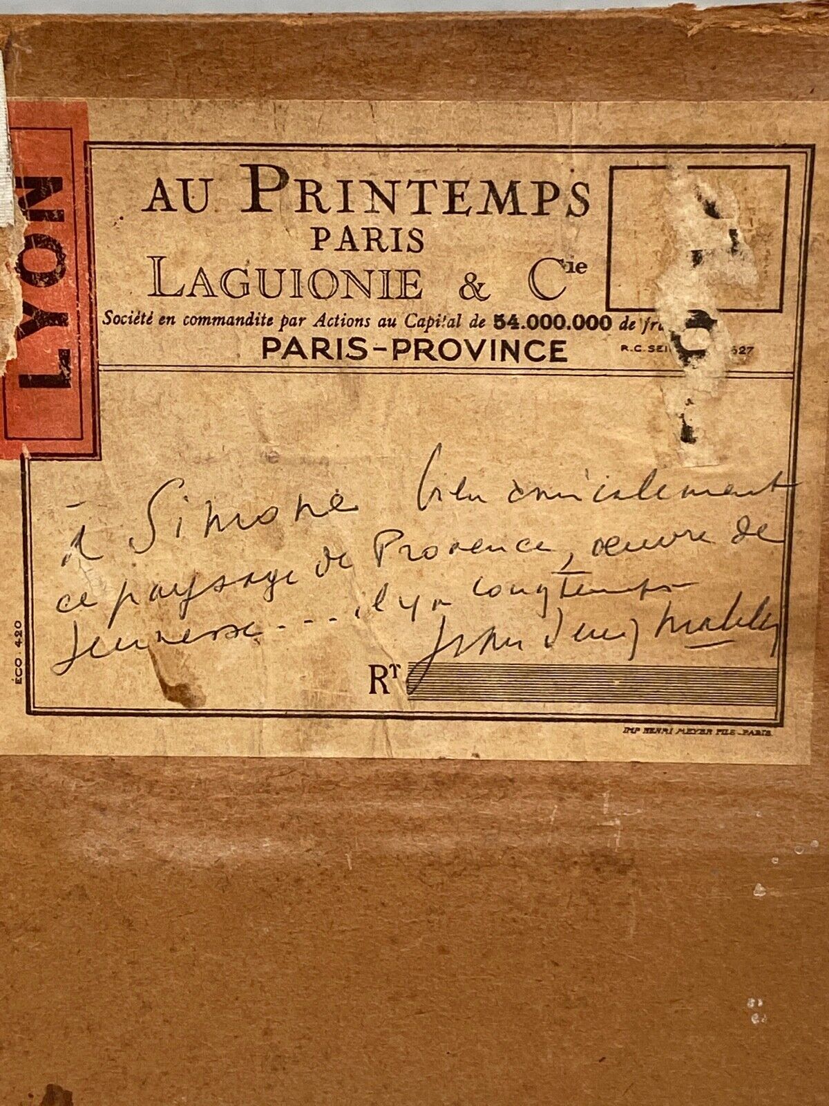 OIL ON CARDBOARD BY JEAN DENIS MALCLES LANDSCAPE 1933