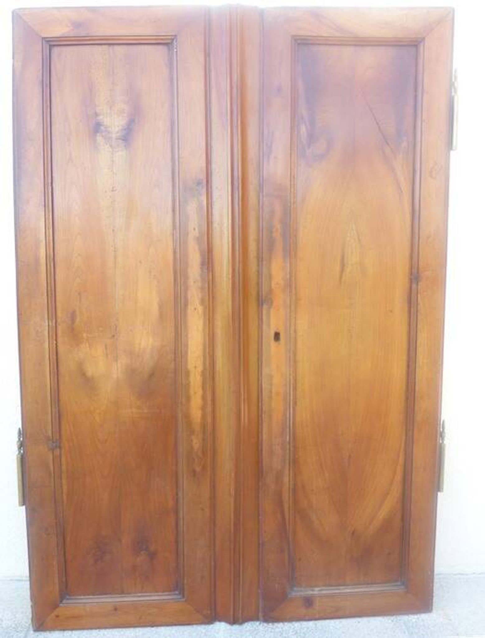 Pair of antique cherry wood cabinet doors from the 19th century in their original part