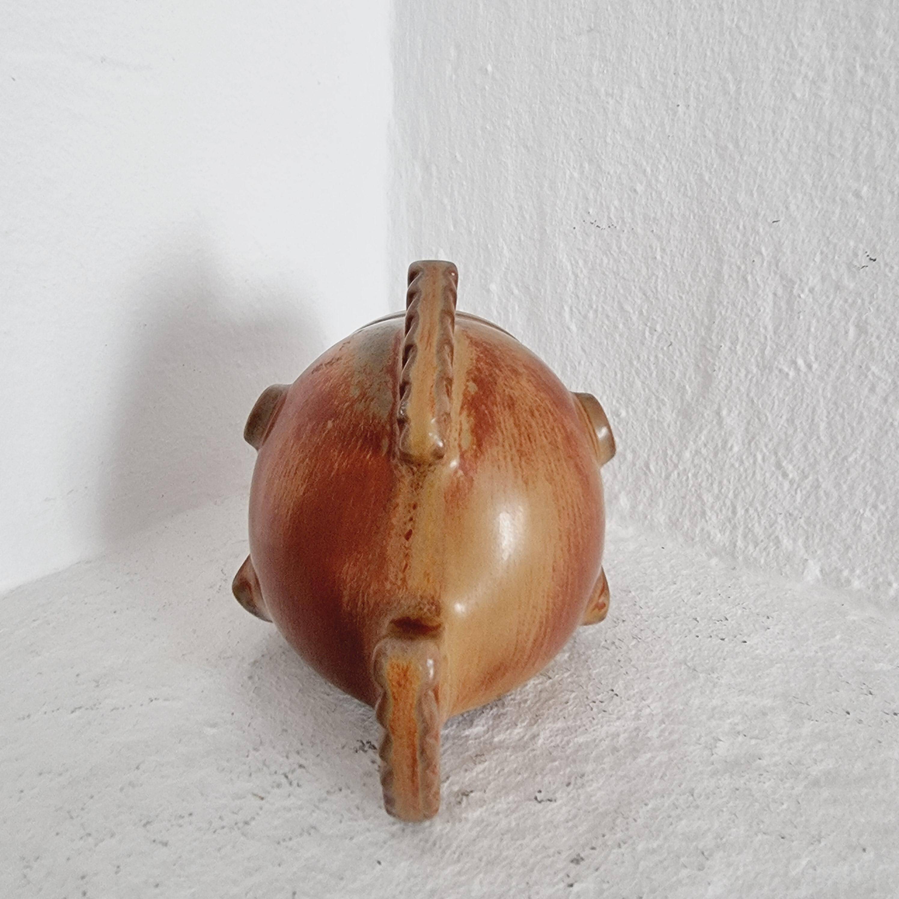 Gunnar Nylund, sculpture/vase/bowl in ceramic shaped like a fish, modern Scandinavian.