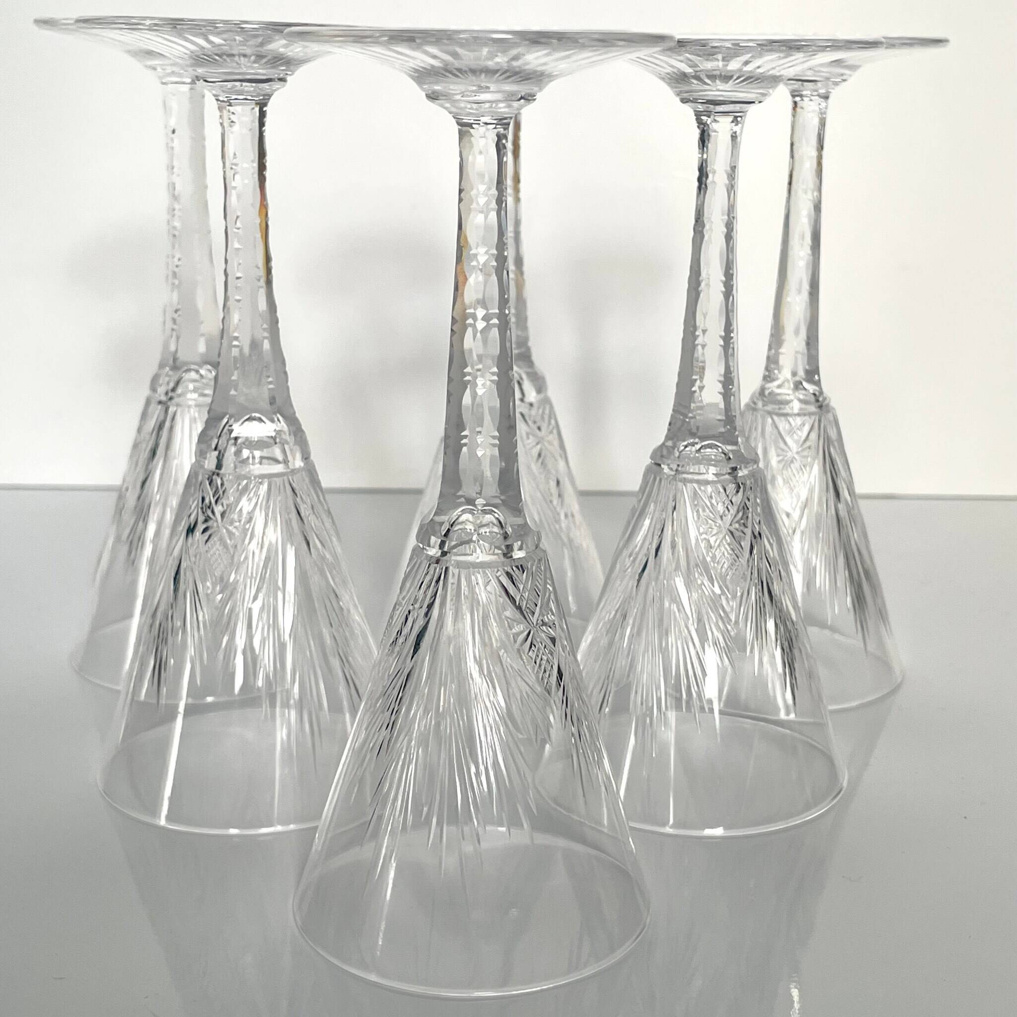 6 Saint-Louis Crystal Glasses - Nelly Model