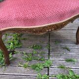 Louis XV style walnut and cane armchair