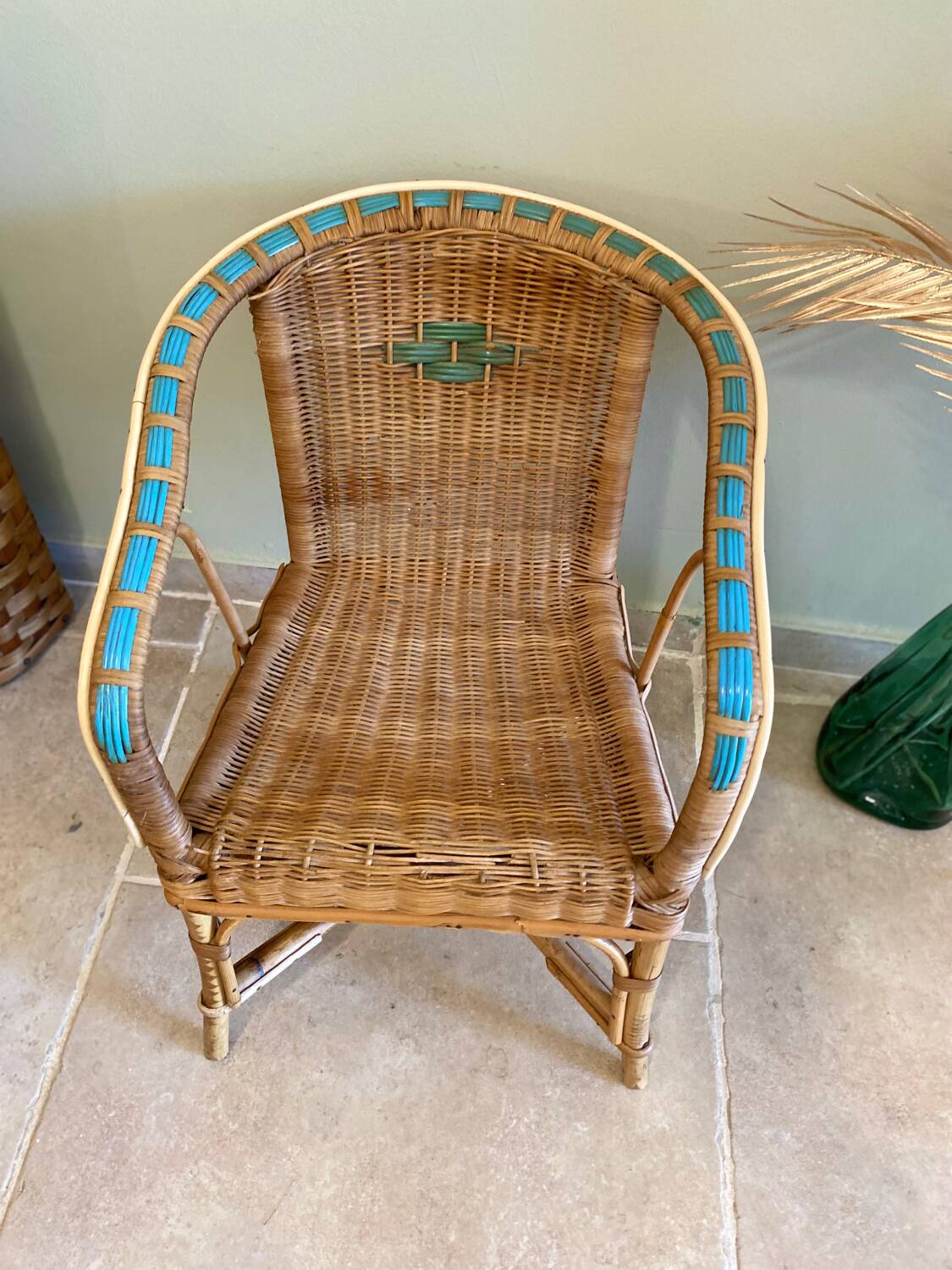 Rattan children's armchair