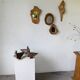 Series of three brutalist Folk Art candle holders