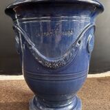 Vase d’Anduze émaillé bleu traditionnel – Modèle N°3