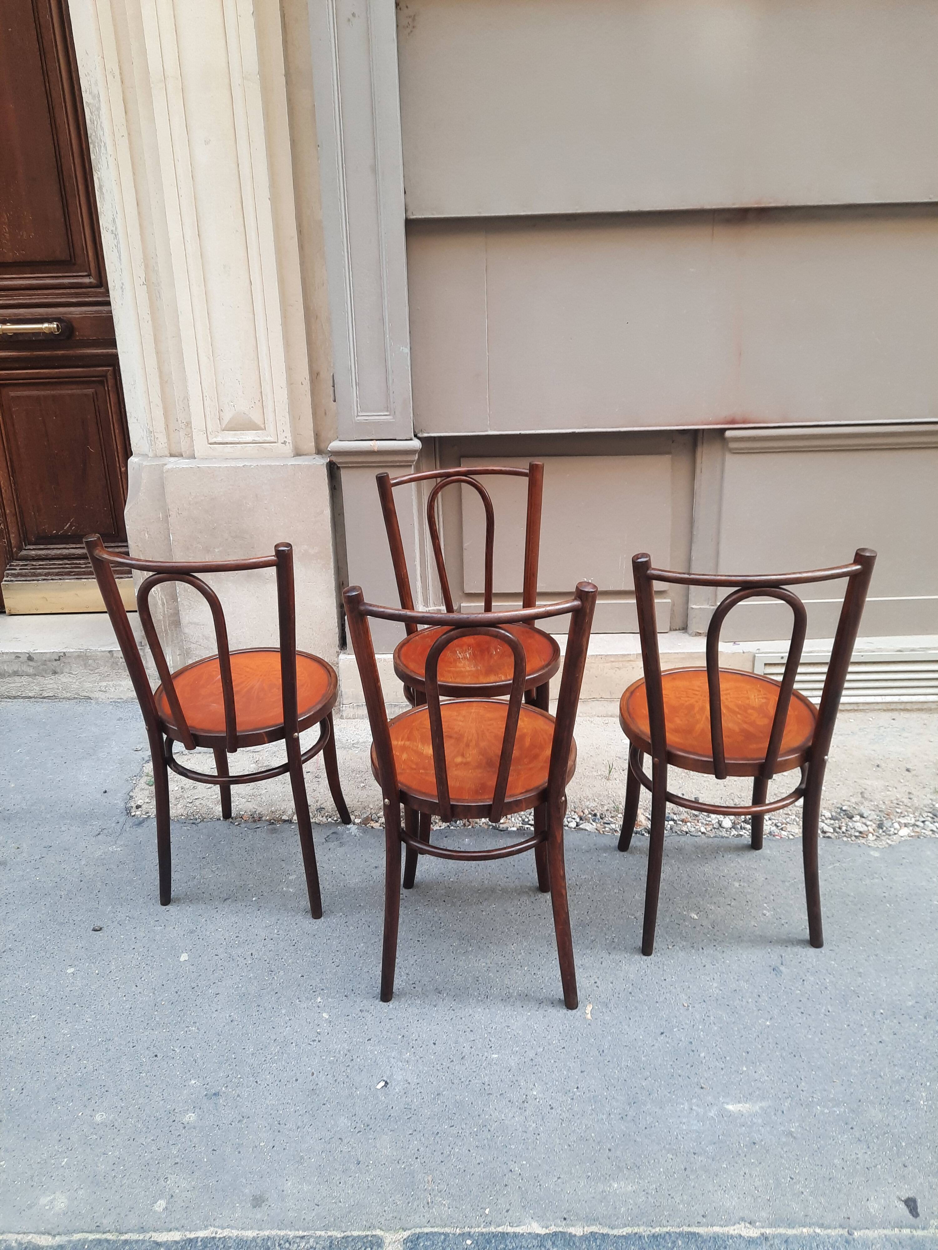 Set of four bistro chairs