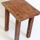 Spanish Baroque Oak Side Table or Stool, Wabi-Sabi Style, 18th C.