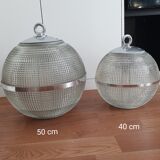 Silver Holophane ball pendant