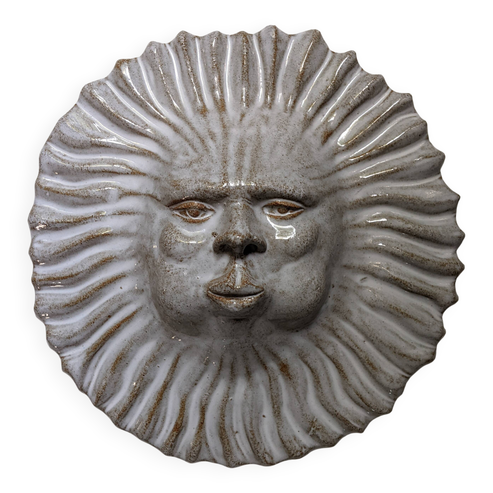Handcrafted ceramic wall sun