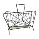 Mid century magazine rack - wire metal & perforated metal, vintage newspaper stand