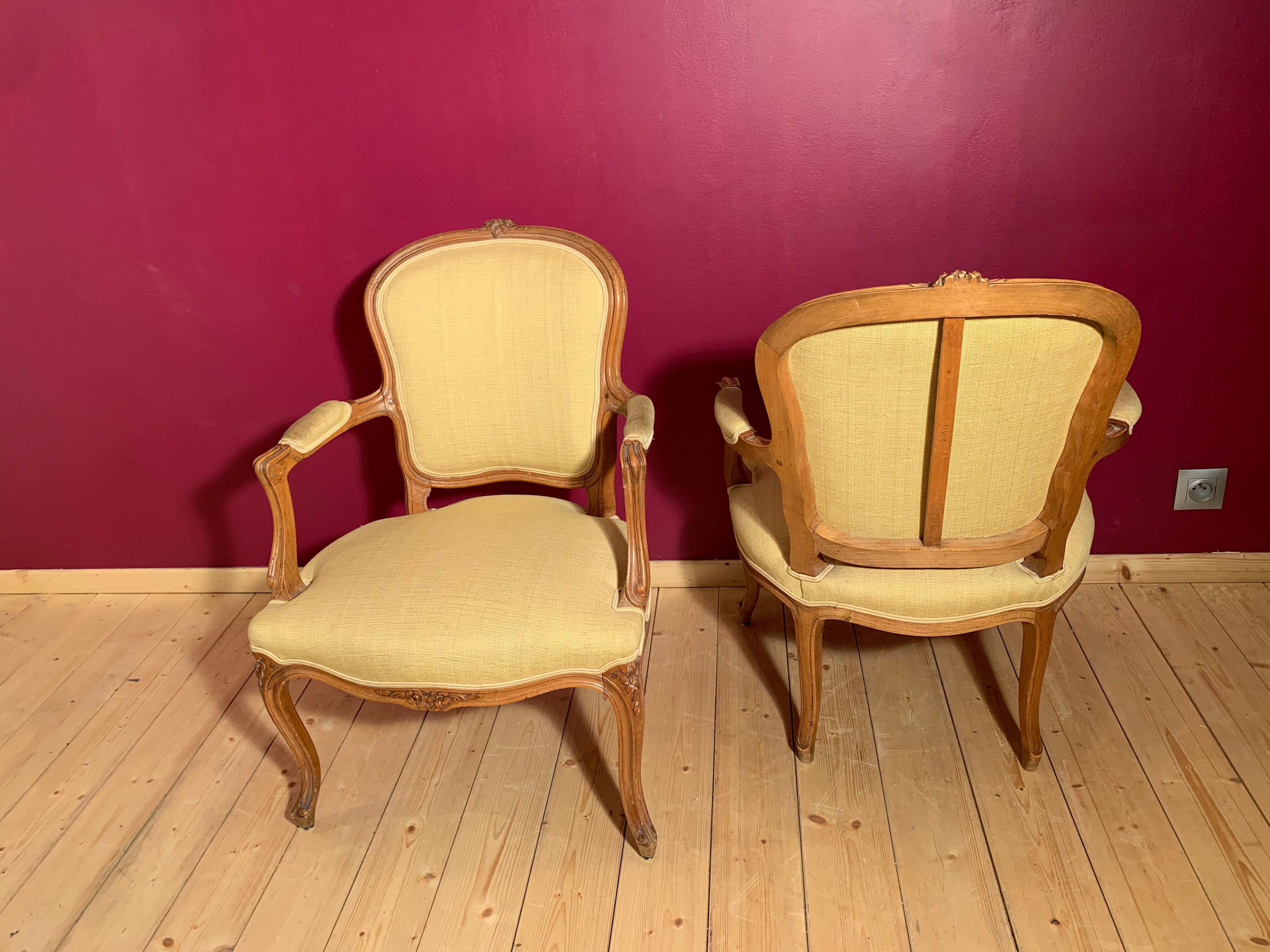 Pair baroque armchairs