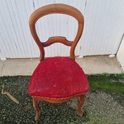 4 red velvet medallion chairs