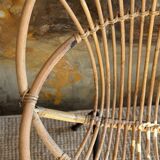 Wicker shell armchair