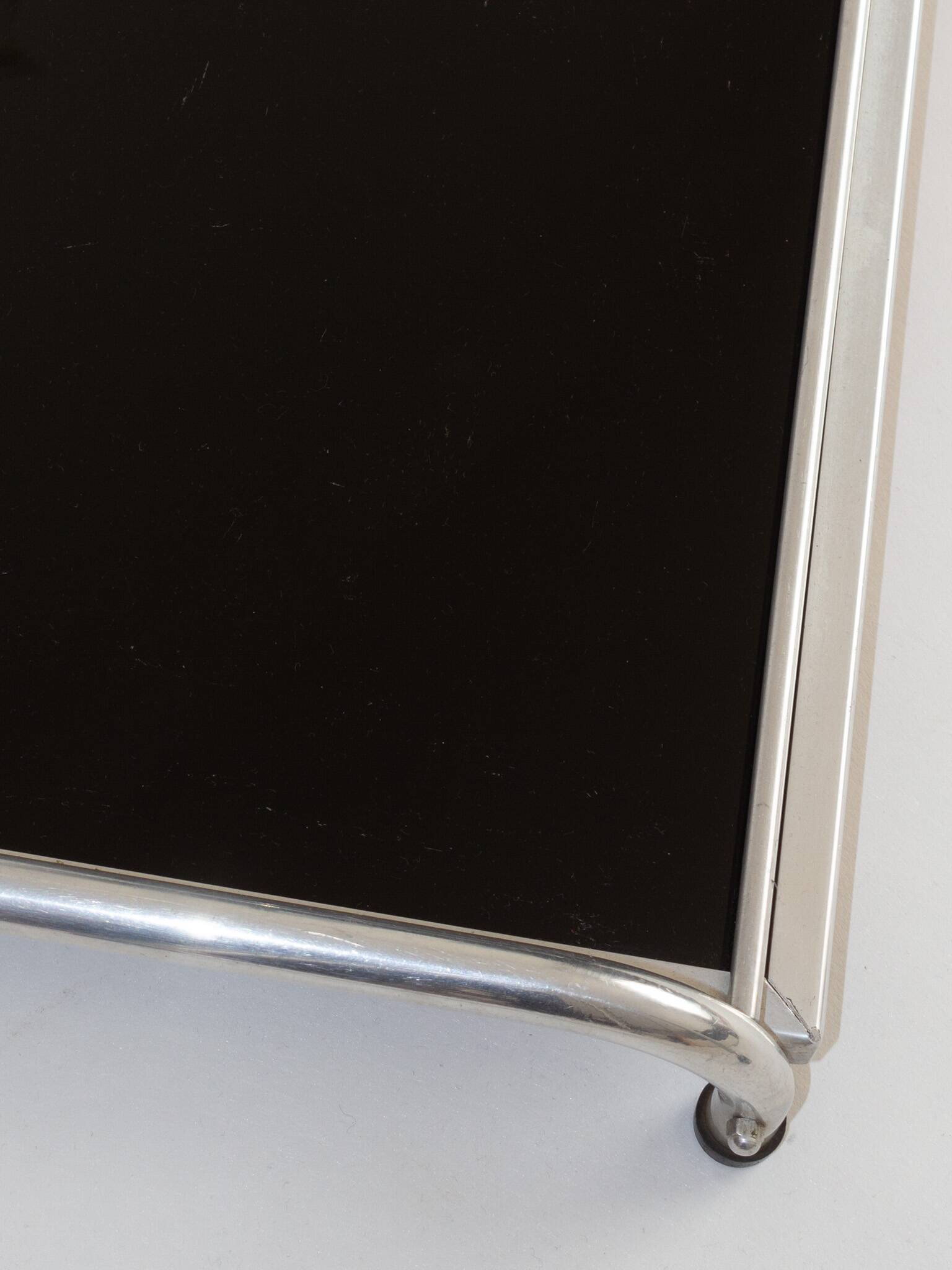 Aluminum and glass tray, Italy, 1950s/1960s
