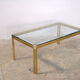 Table basse italienne chromée et verre, années 1970