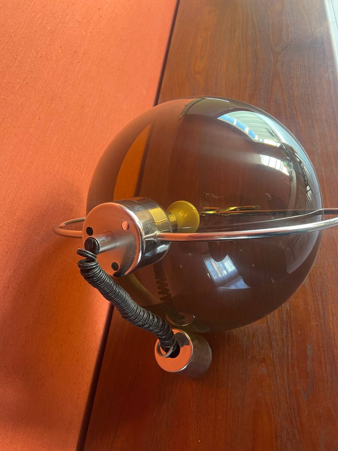 Vintage design suspension Space Age – smoked plexiglass & chrome – year
