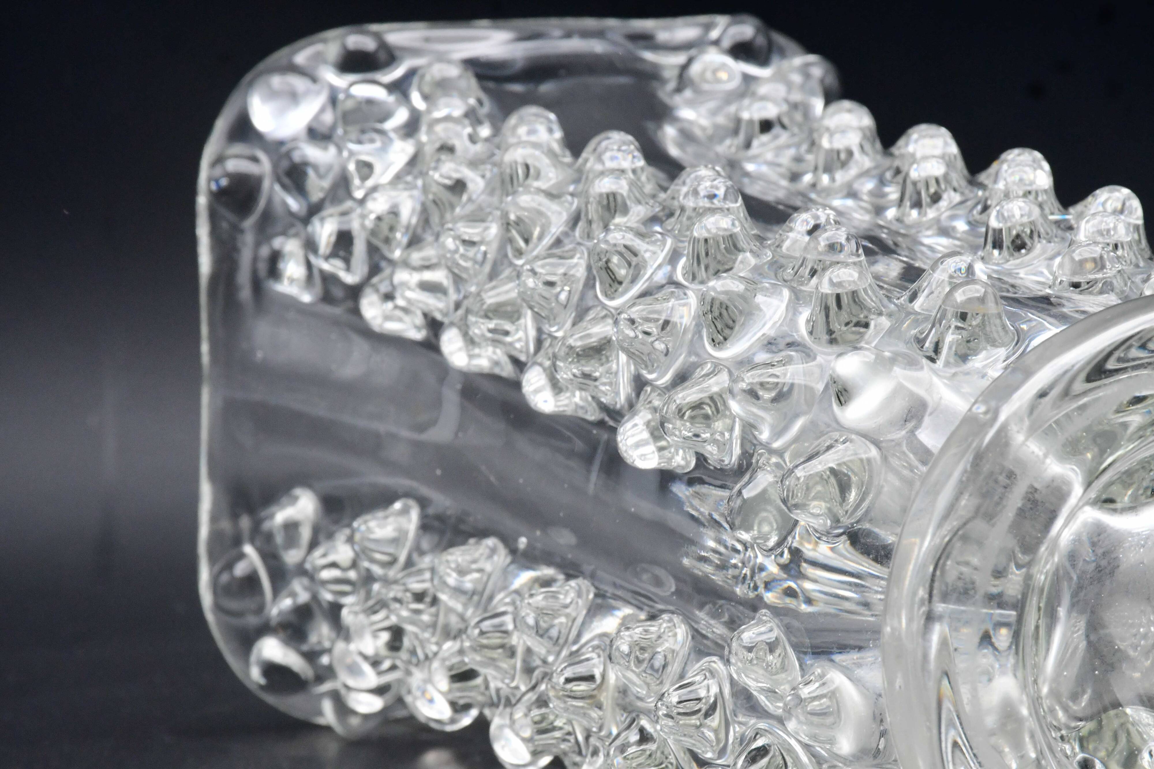 Bugnato Murano glass Italian rostrato vase by Barovier & Toso, 1960s