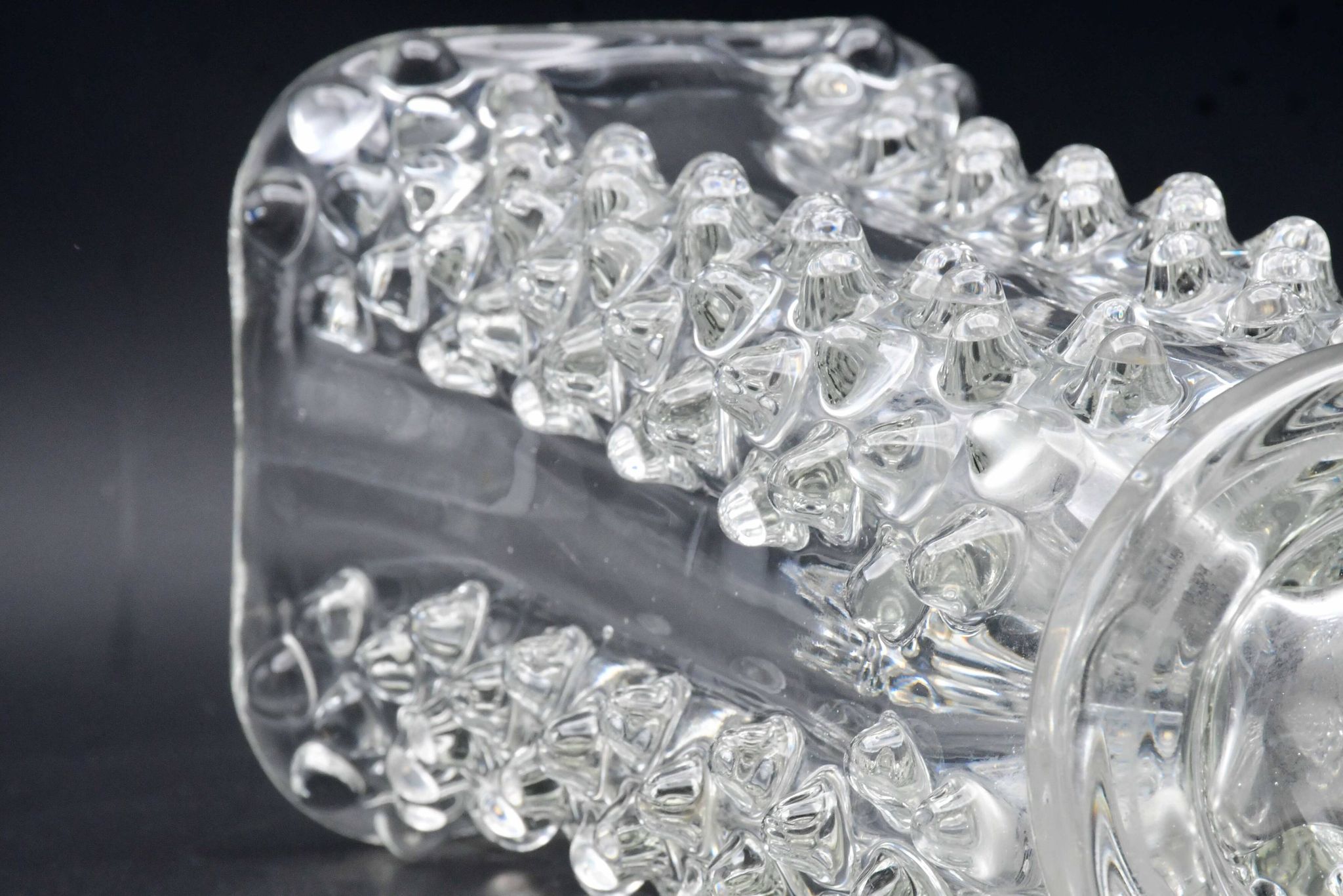 Bugnato Murano glass Italian rostrato vase by Barovier & Toso, 1960s