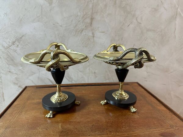 Paire de cassolettes de pharmacie