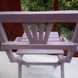 Children's chair in purple patina wood
