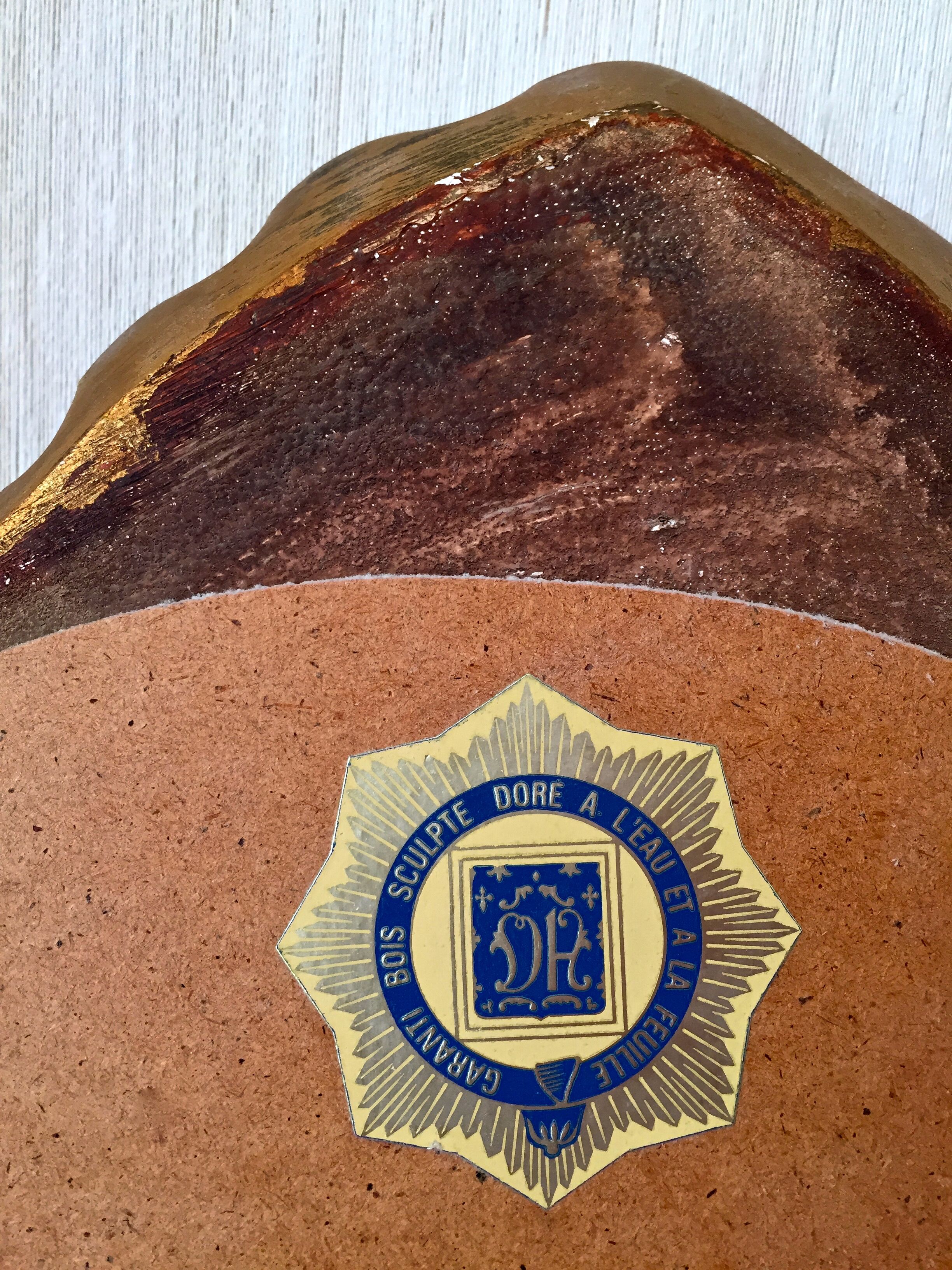 Mirror oval shell dore with french-style sheet louis xvi 58x80cm